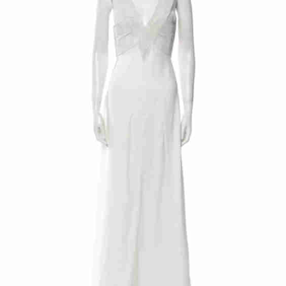 Bridal Crystal Embellished V-Neck Maxi Wedding Dress