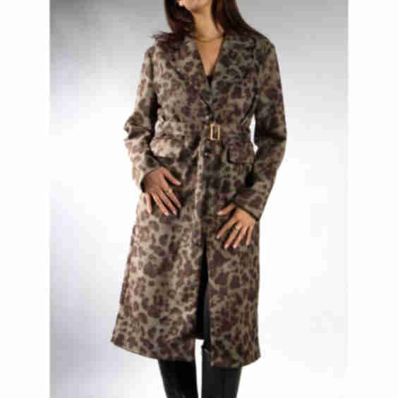 Animal Print Trench Coat