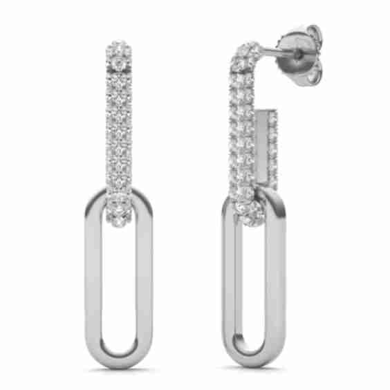 Pavé Paperclip Drop Earrings (5/8 Ct. Tw.)