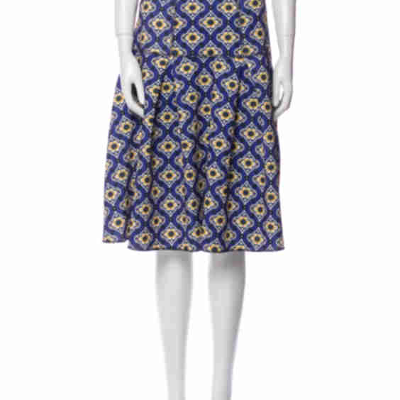 Printed Knee-Length Skirt (Pre-Owned)