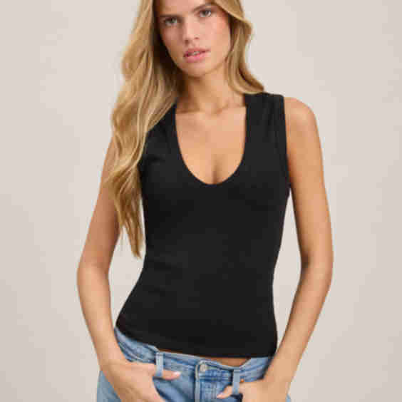 Deep U-Neck Tank Top