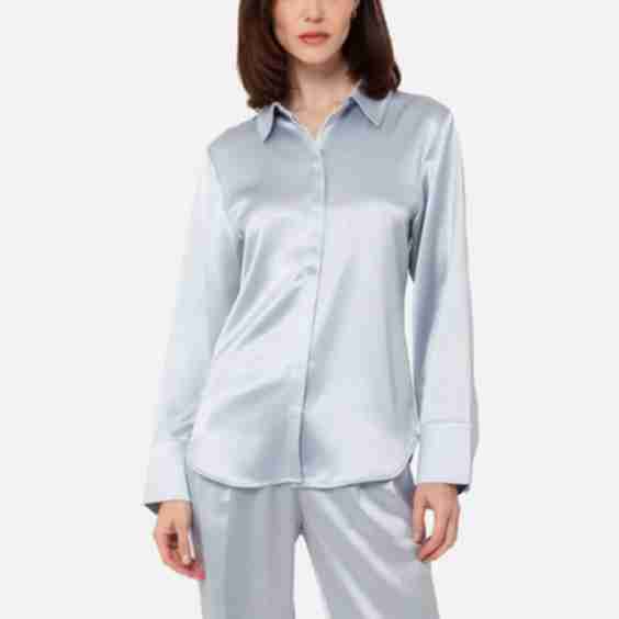 Satin Button-Up Shirt