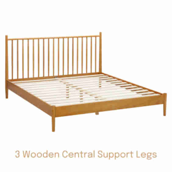 Inno Solid Wood Bed Frame with Spindle Headboard and Silent Slats  