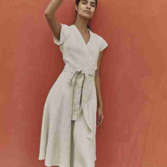 Cannes 2 Wrap Linen Dress