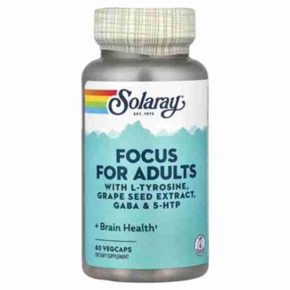 Focus for Adults with L-Tyrosine, Grape Seed Extract, Gaba & 5-HTP