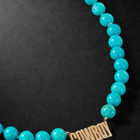 Cowboy 14 Karat Gold Turquoise Necklace