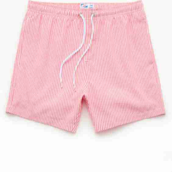 Striped Seersucker Swim Trunks