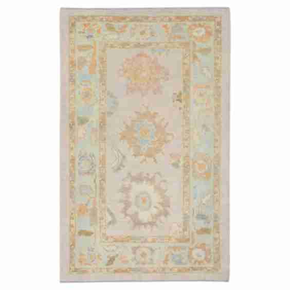 Rug Oriental Hand Knotted Turkish Oushak 34 X 53 4197