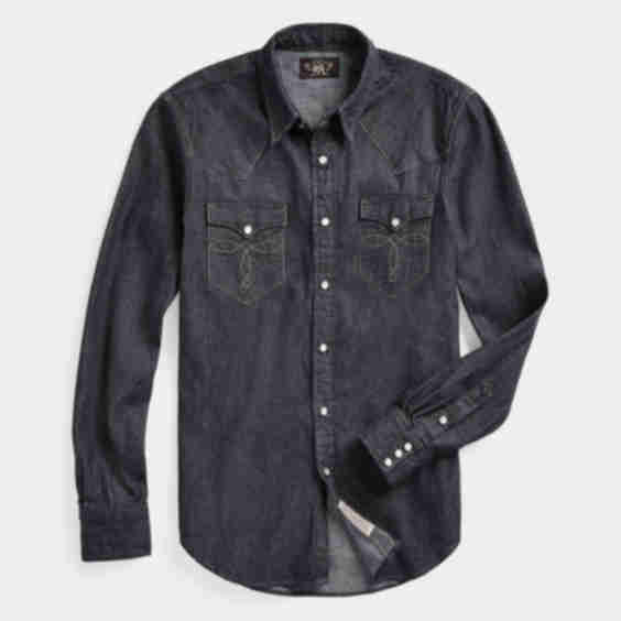 Slim Fit Denim Western Shirt