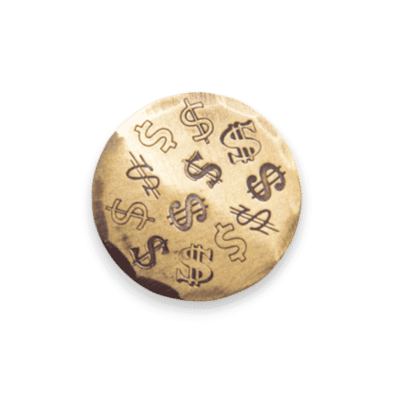 Hand Forged $ Ball Marker 