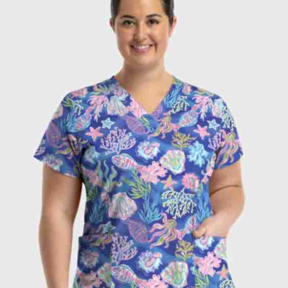 Summer Tides Maevn Prints 1767 V-Neck Print Top