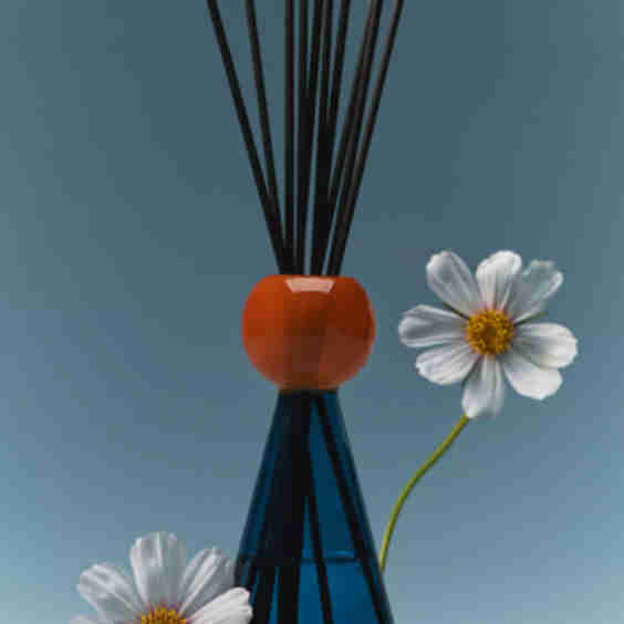 Floral White Flowers Glass Reed Diffuser