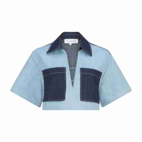 Hugo Crop Top In Denim