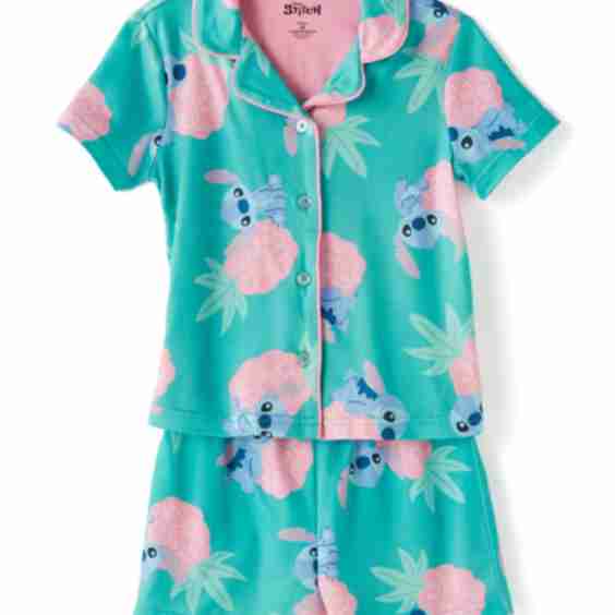 Toddler Girls Hawaii Stitch Printed Pajama Set