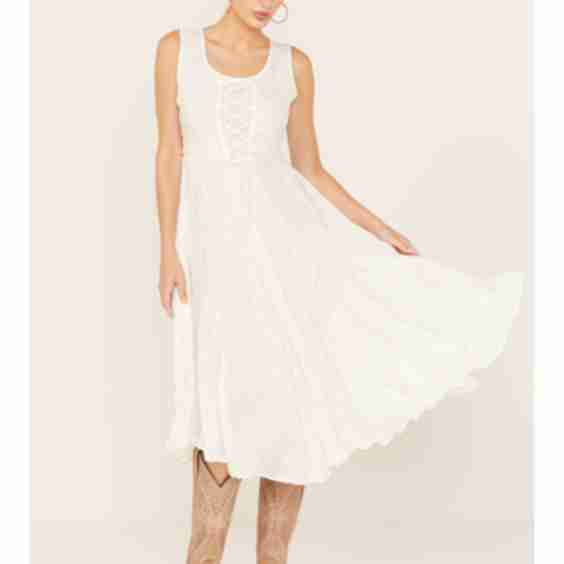 Lace-Up Jacquard Maxi Dress