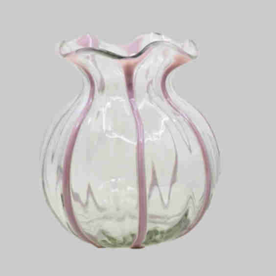 Striped Floral Vase