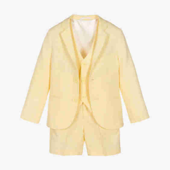 Boys Linen & Cotton Shorts Suit