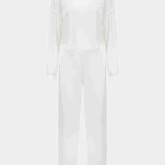 Waffle-Knit Round Neck Top and Pants Set