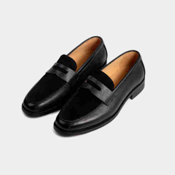 Suede-Panel Penny Loafers