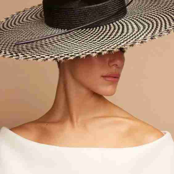 Houndstooth Straw Boater Hat