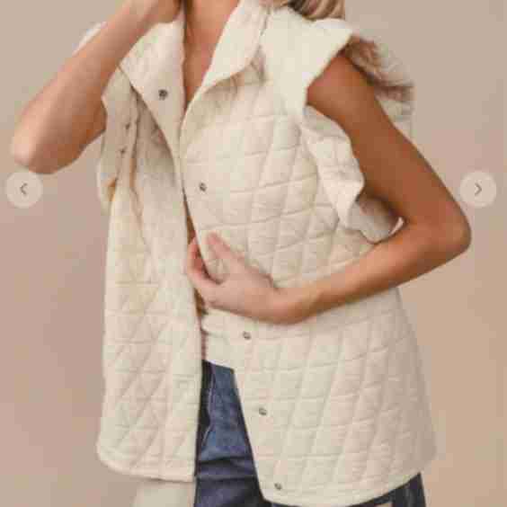 Quilted Ruffle Vest