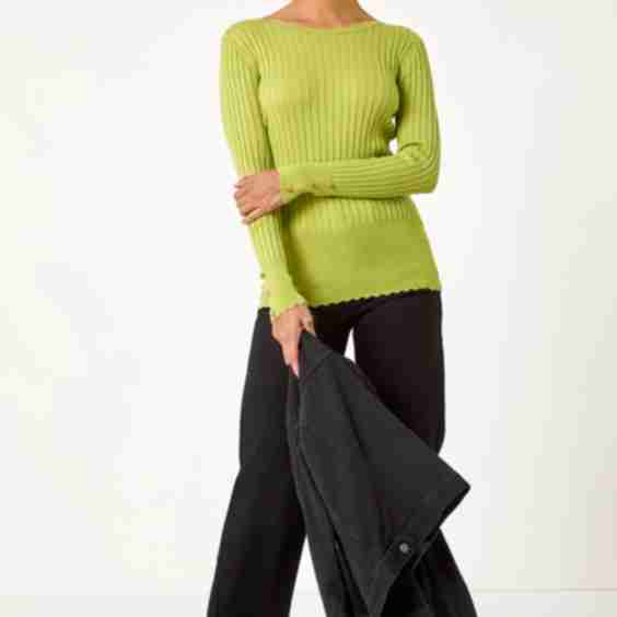 Button Detail Ribbed Longline Jumper
