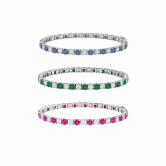 Emerald/ Ruby/ Sapphire Tennis Bracelet