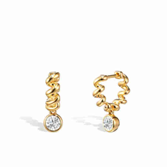 Slinkee Diamond Drops Earrings in 18K Gold