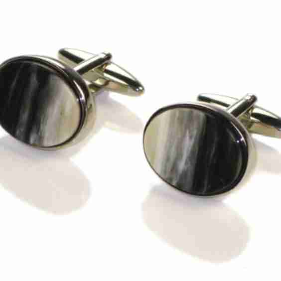 Cufflinks - Oval - Cow Horn