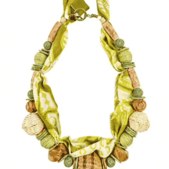 Beaded Bandana Necklace in Shroom
