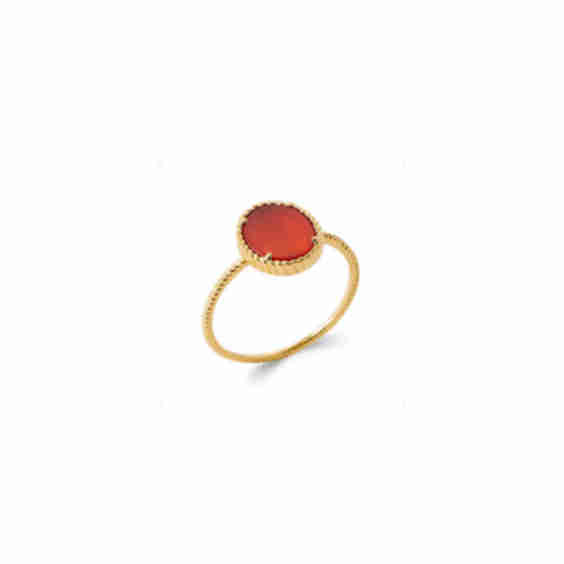 Ring Gold-Plated/Red Agate