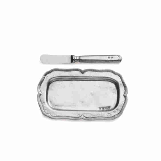 Pewter Butter Tray with Spreader