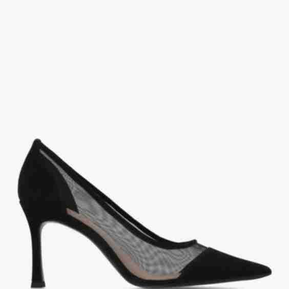 Elphaba Suede & Mesh Heeled Court Shoes