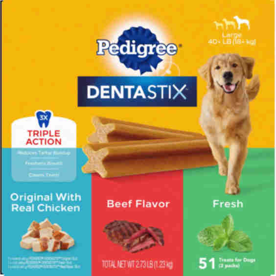 Dentastix Large Original Chicken, Beef Flavor & Fresh Mint Flavor Variety Pack Dental Dog Treats