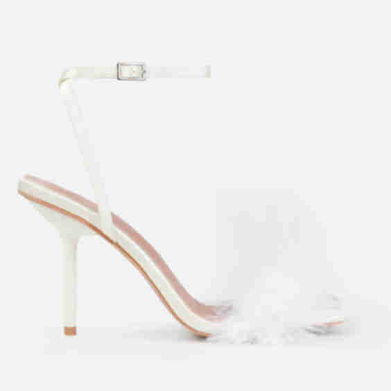 Dionne Crowe Sweetheart Satin Fluffy Heels