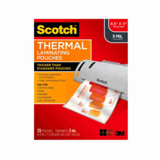 25ct Thermal Laminating Pouches Letter Size 5mm