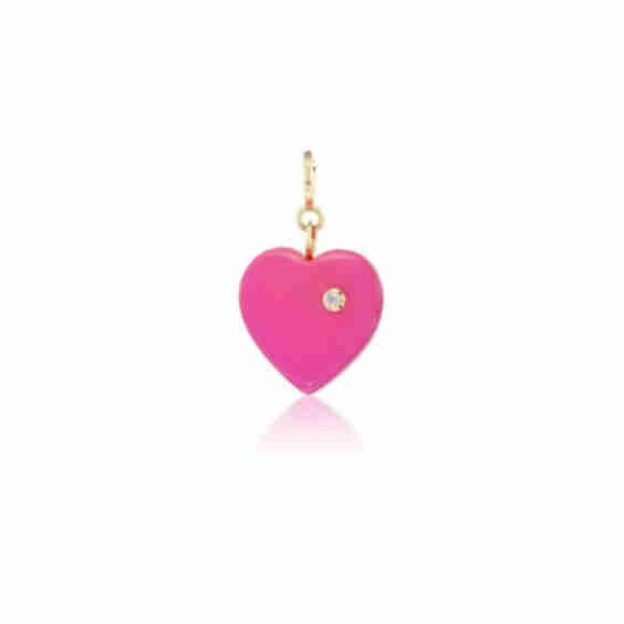 Diamond & Bakelite Heart Charm