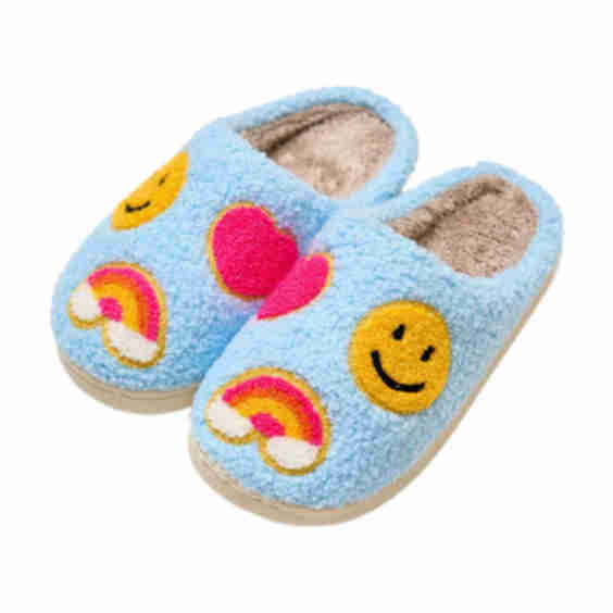 Girls' Happy Face, Rainbow, Hearts Slippers