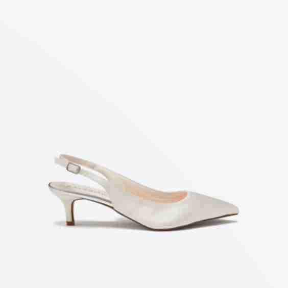 Joni – Ivory Satin Wedding Slingbacks