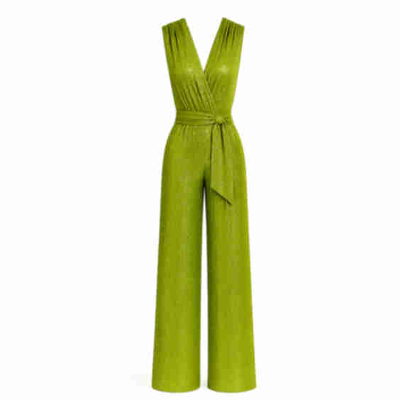 Handmade Pleated Sequin Jumpsuit