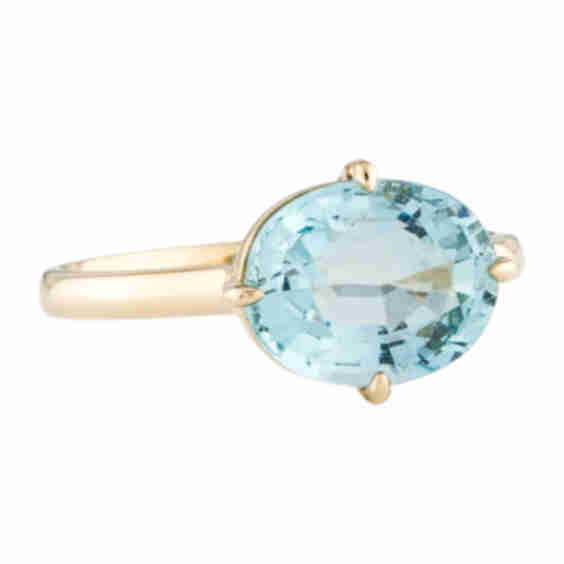 14K 2.48ct Aquamarine Cocktail Ring (Pre-Owned)