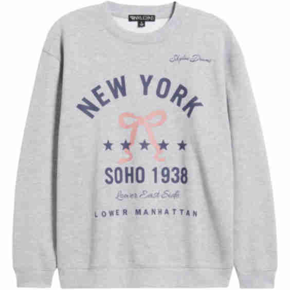 New York Bow Graphic Sweatshirt