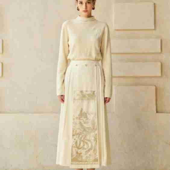 Phoenix Embroidered Detachable Mamian Skirt