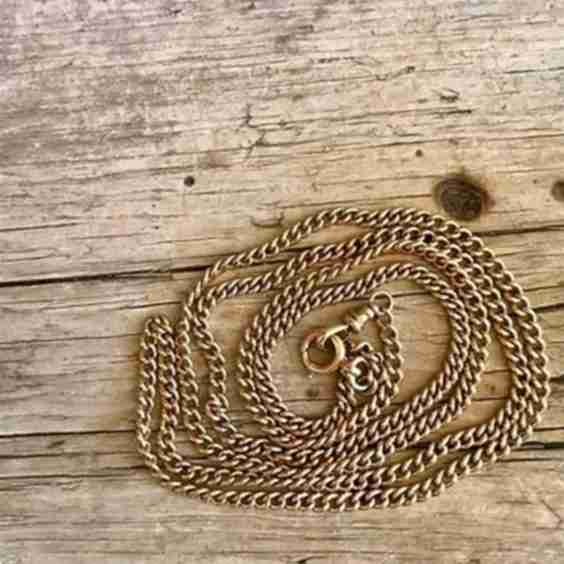 Vintage 14k Gold Round Curb Link Chain Necklace