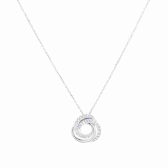 Fortune 18ct White Gold 0.25cttw Diamond Spiral Pendant Necklace