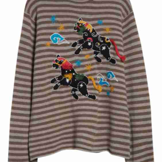 Lunar New Year Horse Embroidered Roll Neck Lambswool Sweater