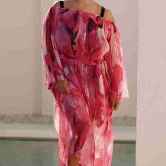 Malia Plus Pleated Cover-Up Maxi Dress