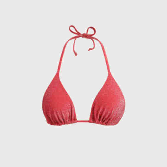 Lurex Halter Triangle Bikini Top