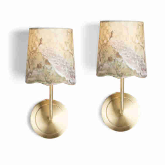 2pk Scalloped Shade Rechargeable Wall Sconces