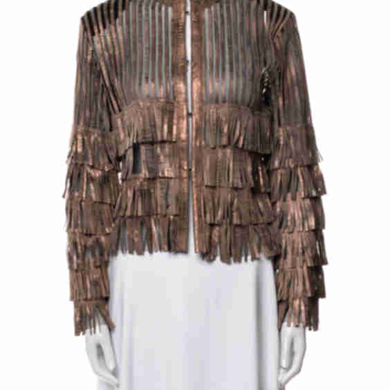 Leather Printed Evening Jacket